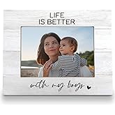 FLDAS Life is Better with My Boys Picture Frame 8x10, Mom of Boys Photo Frame 5x7, Mothers Day Gifts for Mom from Son, Fathers Gifts from Son