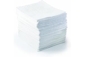 Brady SPC BPO200 Basic Oil-Only Light Weight Absorbent Pad, White, 15" L x 17" W. Perforated. 200 Pads per roll