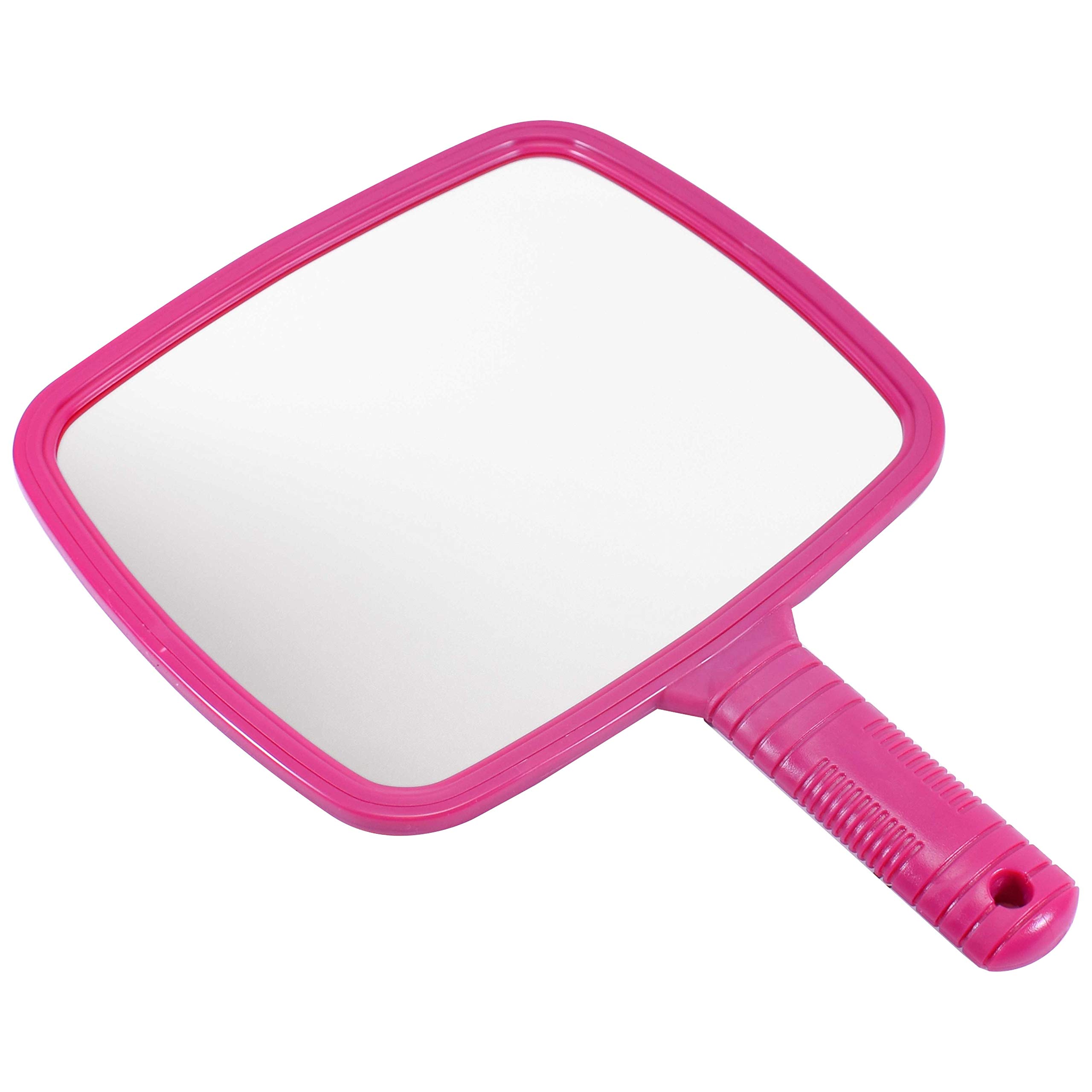 TRIXES Hand Mirror – Salon Hairdresser Hand Held Mirror – for Hairdressing and Beauty, Professional Barbers and Hairdressers – Pink – Wide Angle – 20 x 17.5cm — image 1