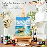 Shuttle Art 25 Colors Acrylic Paint Set 60ml with 3 Brushes & Palette view 7
