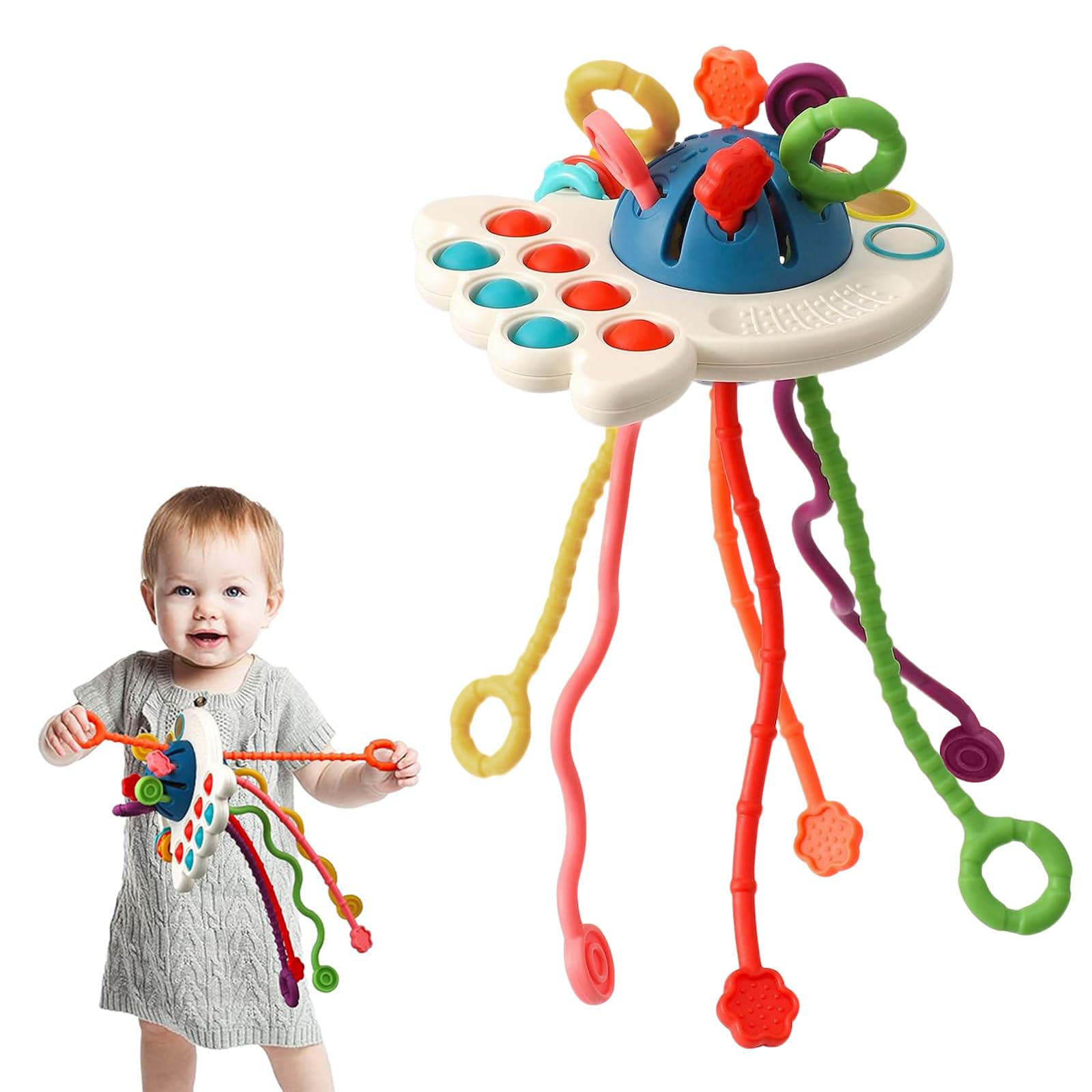 KHDULQ Montessori Toys Food-Grade Silicone Sensory Toys for Babies,Sensory Toys for Toddlers,Fine Motor Skill Toy for Toddlers Suitable for Infants and Toddler 18 Months and Older
