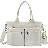 KAMEILONG Womens Casual Corduroy Tote Bags with Multiple Pockets Hobo Crossbody Bag Travel Shoulder Bags Cute Purse Handbag