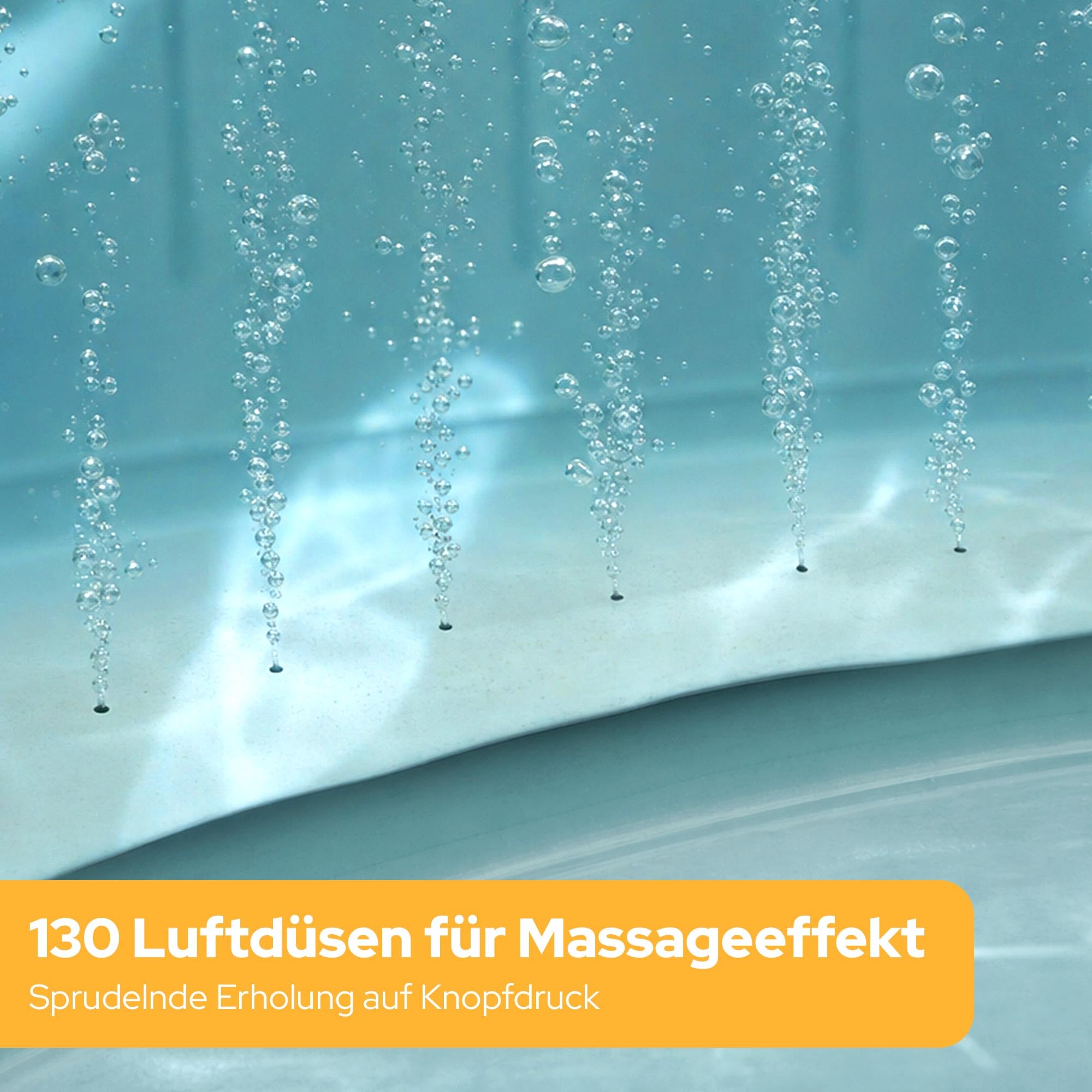 Arebos Whirlpool | aufblasbar | In- & Outdoor | 6 Personen | ⌀ 208 cm | 130 Massagedüsen | mit Heizung | 1.000 Liter | Inkl. Abdeckung | Bubble Spa & Wellness Massage 6