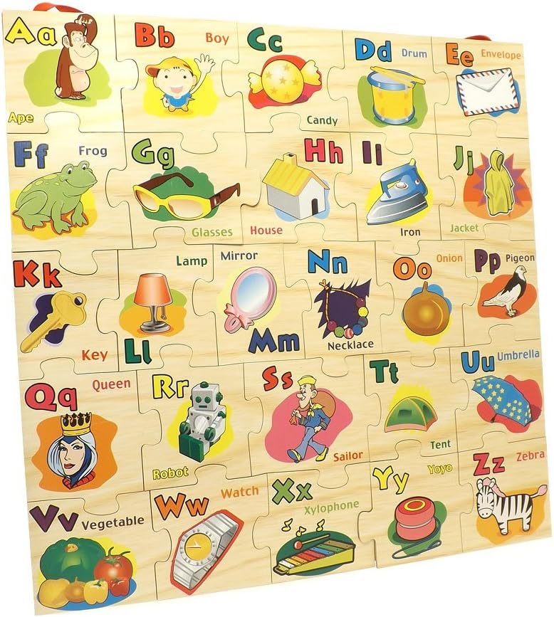 wooden alphabet floor puzzle