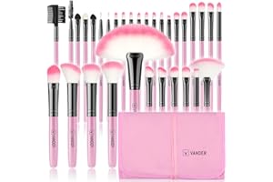 Makeup Brushes, VANDER 32pcs Makeup Brush Set Professional Soft Synthetic Foundation powder concealer blending Make up Brushes, eye shadow blush face brush set, Pink