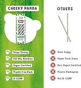 The Cheeky Panda Bamboo Paper Straws 100 Multicoloured Drinking Straws view 5