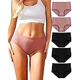 Reshinee Women's Underwear Seamless Full Briefs Soft Panties Invisibles Briefs Comfort Underpants Ladies Panties - 5 Pack