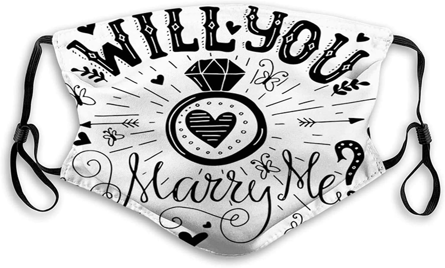 Máscara de filtro con temática occidental Will You Marry Me cita con