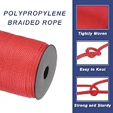 Sourcing Map 5mm Polypropylene Rope 100m Red Braided Camping Utility Cord view 3