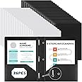 Lemosae 36 Pcs 2 Pocket Plastic Folders with Prongs 11.4 x 9.4 Inch Black and White Folders with Pockets and Prongs Tear Resistant 3 Prong School Folders for Letter Size Paper Office Home Bussiness