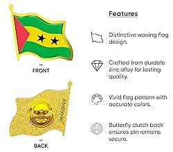 Sao Tome & Principe Flag Lapel Pin - Enamel Metal