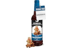 Syruvia Sugar Free Gingerbread Syrup for Coffee, Flavored Syrup for Drinks, Lattes, and Desserts – 25.4 fl oz