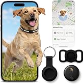GPS Tracker for Dogs, Real-Time Location Tracking, No Monthly Fee, No SIM | Dog Tracker with Included Collar, Mini Pet Tracker, Sound Alert, IP68 Waterproof, iOS Only (Black)