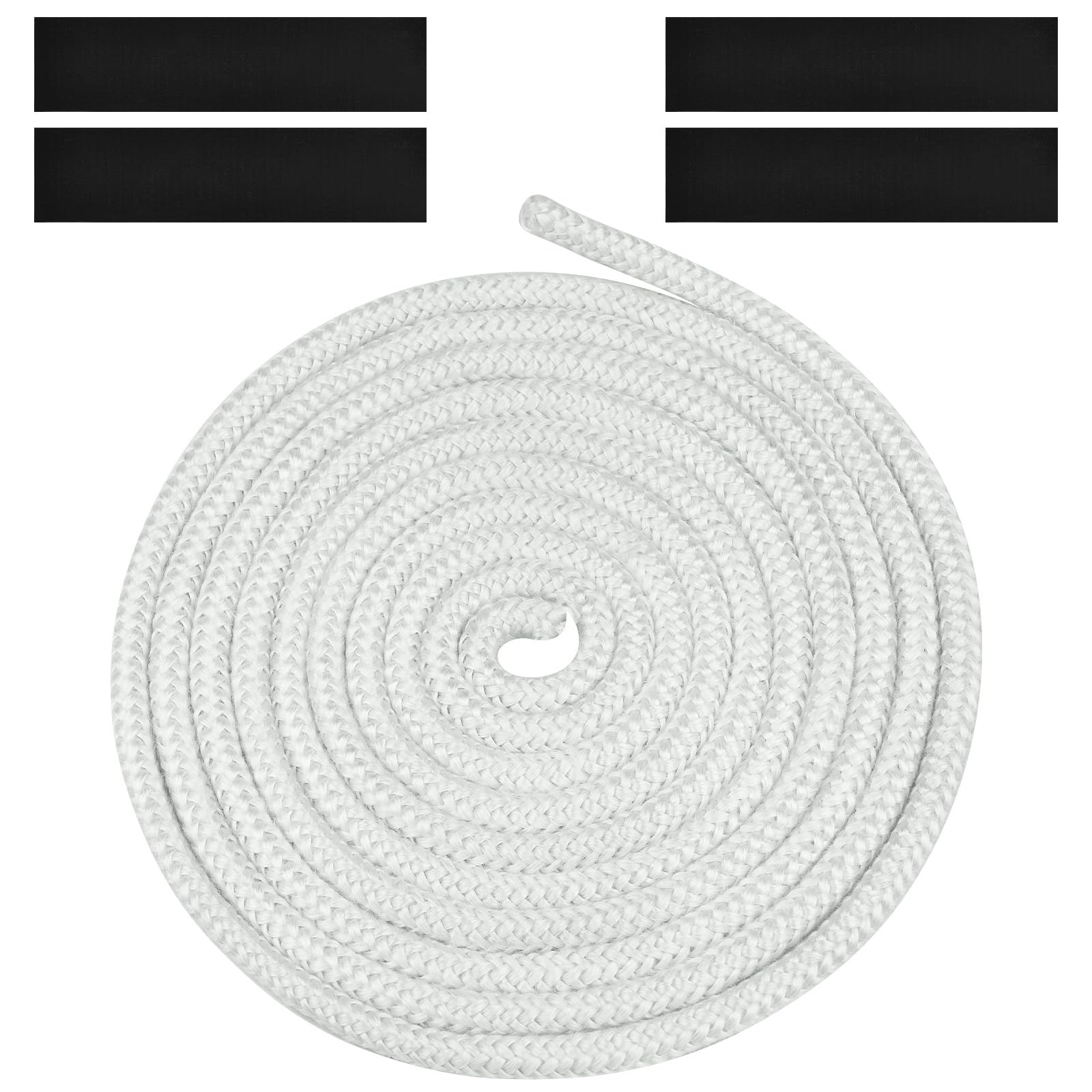 Flintronic Stove Rope Seal Replacement Gasket with 4 Tapes, Sealant Strip Fire Rope for Wood Burning Stove, Chimney, Fireplaces, Oven Door, White (Φ: 8 mm, Length 3 m)