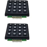 SazkJere 2PCS 16 Keys Matrix Keypad 16 Keyboard Module 4x4 Buttons External Keypad Board with Pin Header (Welded)