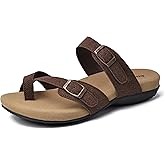 Merking Women's Arch Support Slide Sandals Adjustable Orthotic Flip Flops Walking Summer Shoes,GCXZ-4053-Brown-EU37-US6