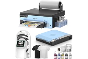 EXPLUX A4 DTF Printer,with XP600 printhead, 2 Times Faster Than L1800/L805, Built-in White Ink Mixing System + Cleaning Function, Suitable for DIY Printing and All Kinds of Textiles, Gift Ink 2 Year