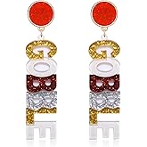 Thanksgiving Earrings for Women Handmade Beaded Fall Leaves Pumpkin Cup Glitter GOBBLE Drop Dangle Earrings Thanksgiving Jewelry Gifts