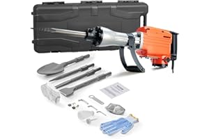 VEVOR Demolition Jack Hammer, MAX 2200W Electric Jackhammer Heavy Duty, 1350 BPM Concrete Breaker 4pcs Chisels Bit Chipping W/Case, Gloves