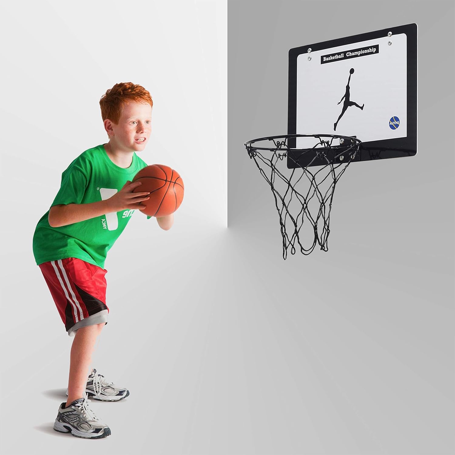 AUTENS Door Hanging Indoor Basketball Hoop for Kids Mini Basketball