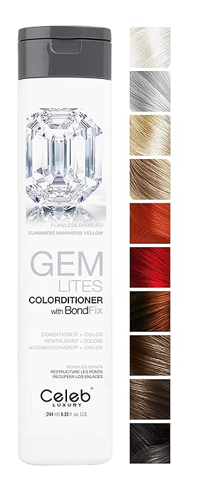 Celeb Luxury Gem Lites Colorditioner, Professional Color Depositing Conditioner, BondFix Bond Repair, Infuse Semi-Permanent Natural Color Tones, Color-Treated Hair Maintenance, Vegan