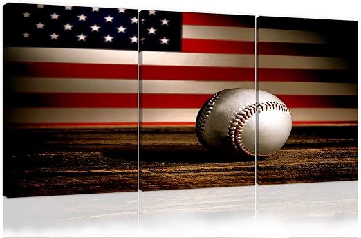 Amazon Com Urttiiyy Vintage Baseball Wall Art Us Usa American