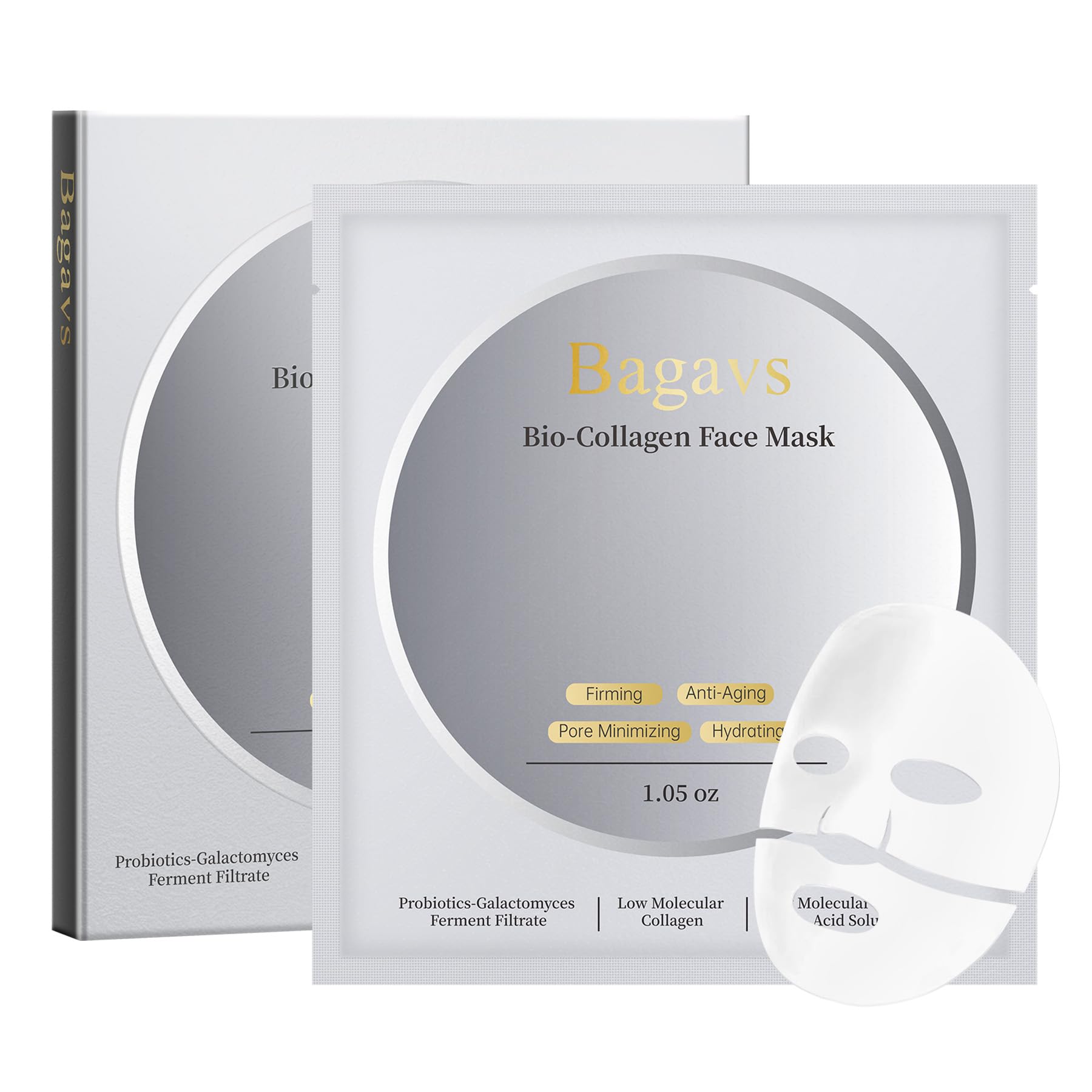Photo 1 of ***** 2 PACK*****Bagavs Collagen Face Mask with Real Deep Bio-Collagen for Overnight Skin Care, Hydrating, Anti-Wrinkle, Lifting, 30g x 4ea