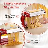 Sailnovo 3-in-1 Stainless Pasta Machine 9 Thickness 2 Width Red view 4