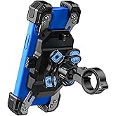 VAZESWIN Motorcycle Phone Mount with Vibration Dampener, 1s Lock Bike Phone Holder with Aluminum Alloy Handlebar Mounting Base, One-Handed Operation Motorcycle Cellphone Mount for 5.5"-7.2" Smartphone