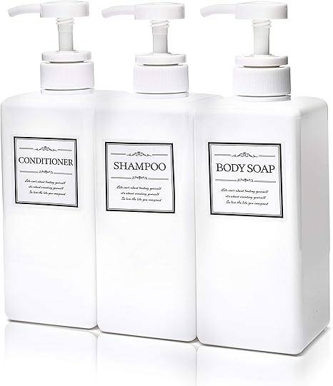 Amazon Kms ディスペンサー ボトル 詰め替えボトル シャンプー リンス ボディソープ 600ml 3本 セット ホワイト ソープ シャンプー用ディスペンサー ホーム キッチン オンライン通販