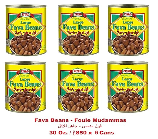 Amazon.com الفول المدمس الكبير الفاخر، 6 علب كوشير، مطبوخ جاهز للتقديم، 30 أونصة من الفول المدمس الباجيليا، 850 جرام، بقالة، طعام الذواقة