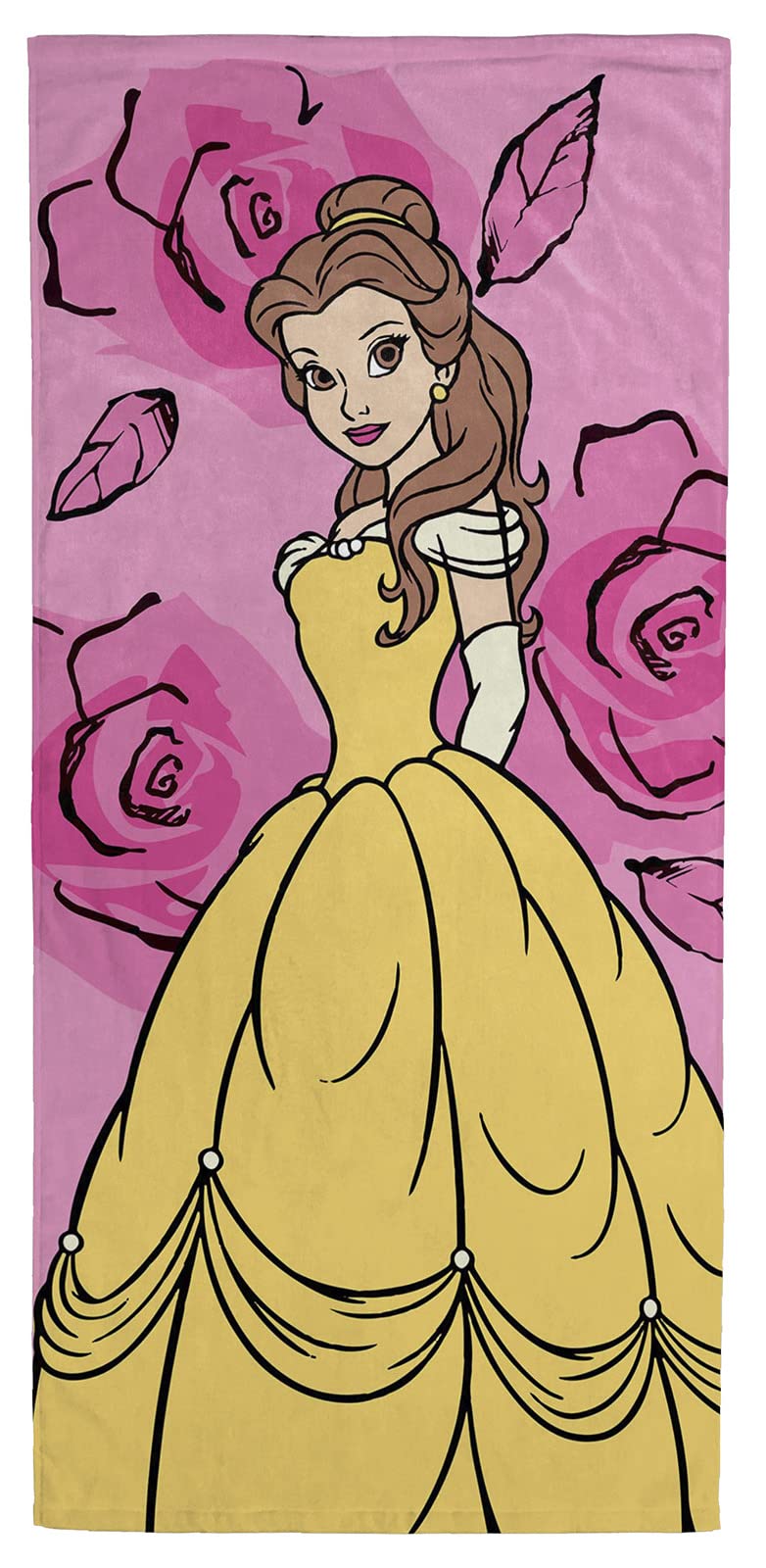 Jay Franco Disney Princess Belle Roses 71cm x 147cm Beach Towel