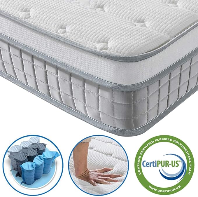 Vesgantti 5FT King Size Mattress, 9.6 Inch Pocket Sprung Mattress King