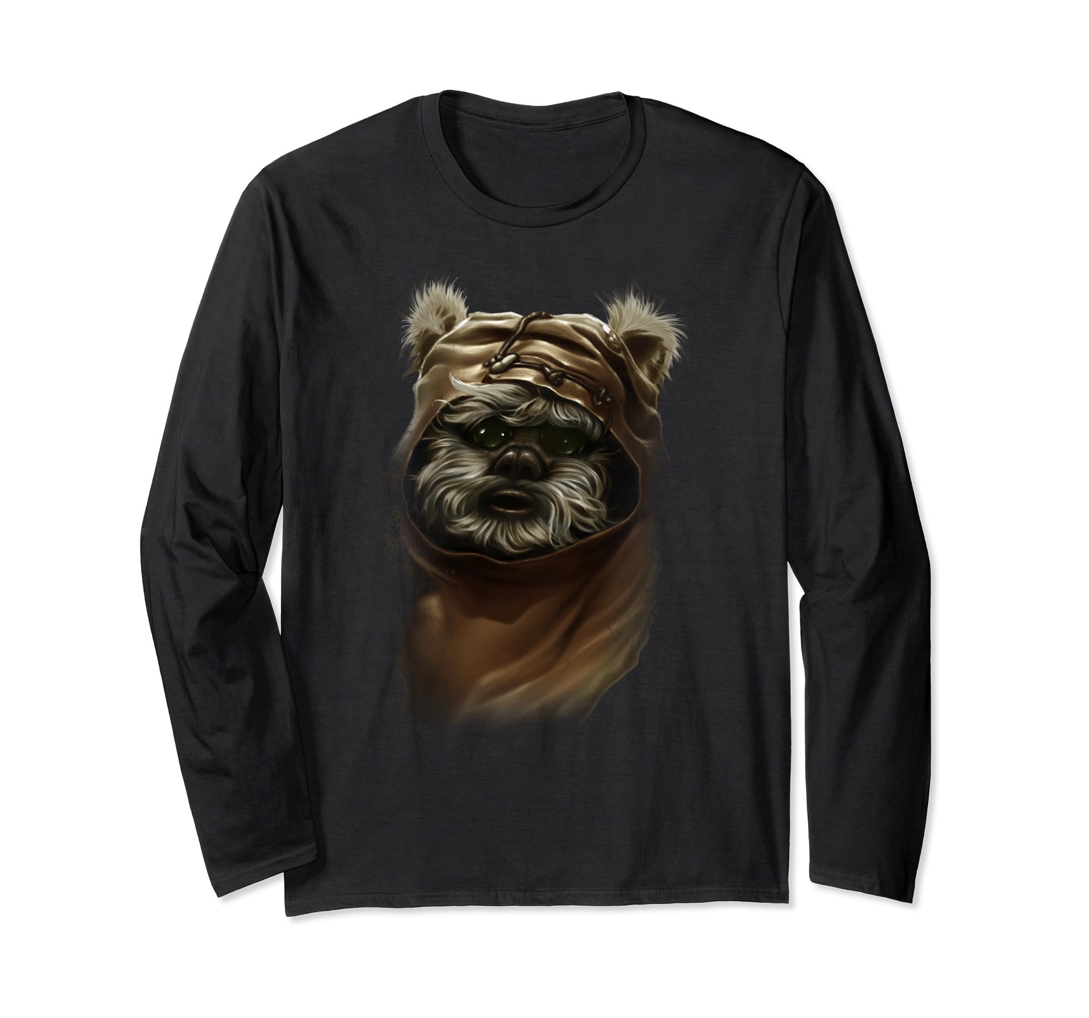 Star Wars Wicket Ewok Portrait Painting Long Sleeve T-Shirt