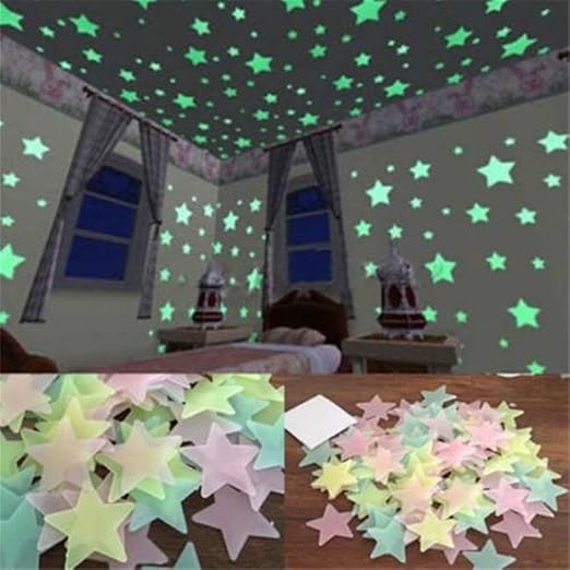 Amazon Com Hengsong 100pcs Colorful Home Wall Glow In The Dark