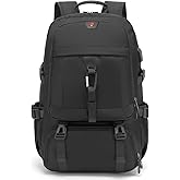 DUSLANG Travel laptop backpack, Extra Large 60L Traveling College Backpack,Large Capacity Backpack for Men Women,Fits 17 Inch Computer, USB Charging Port, Black