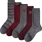 Daphene Women's Cute Crew Socks All Season | Premium Combed Cotton Breathable Cozy Soft | Fun Cartoon Designs | Holiday Gift