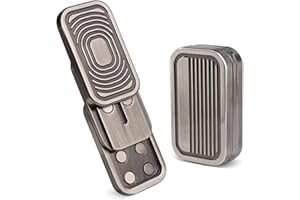 D.G.PLAYER Triple Fidget Slider, Magnetic Metal Fidget Toys Adults Anxiety EDC Cool Gadgets Sensory Toys for Relieve Stress, Tension, Anxiety Valentines Day Gifts for Kids (Silver-Grey)