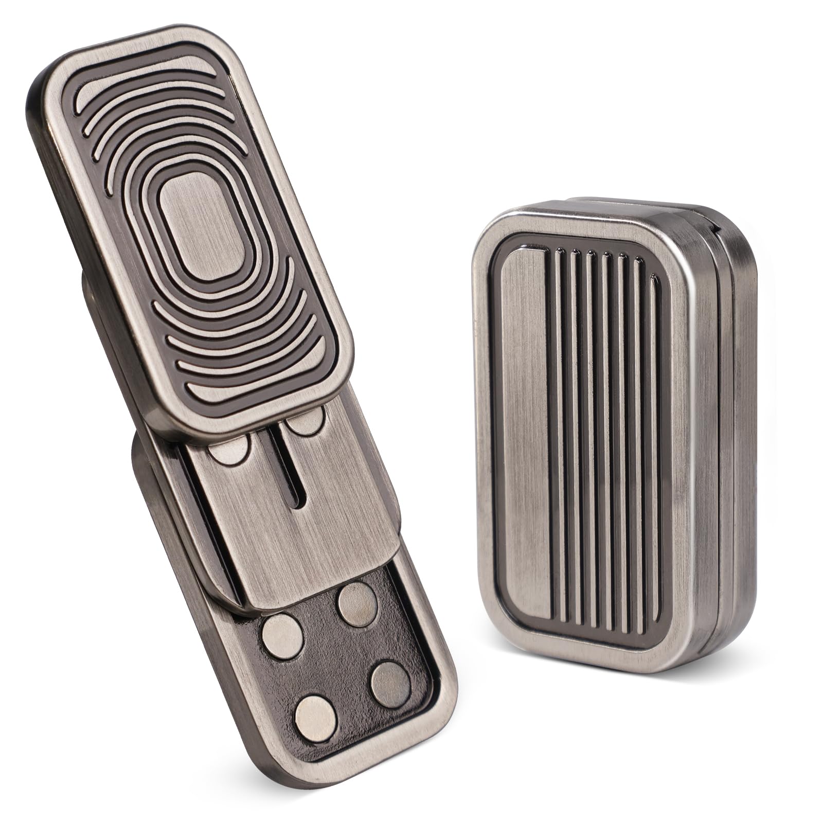 Photo 1 of D.G.PLAYER Triple Fidget Slider, Magnetic Metal Fidget Toys Adults Anxiety EDC Cool Gadgets Sensory Toys for Relieve Stress, Tension, Anxiety (Silver-Grey)