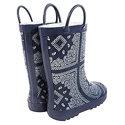 Hudson Baby Kids Rain Boots, Blue Bandana, 7 US