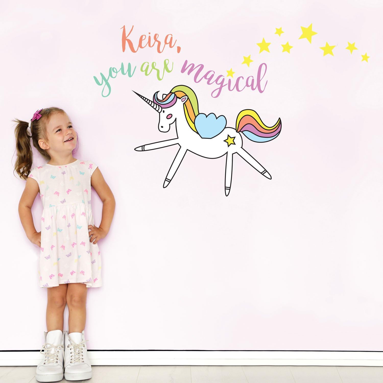 Personalised magical unicorn wall sticker (Large size)