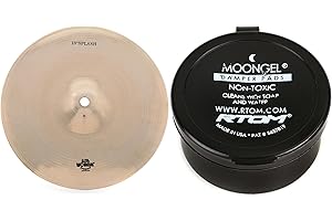 GEARNUTS Wuhan 10-inch Western Splash Cymbal and Moongel Blue Drum Damper Pad 6-Pack