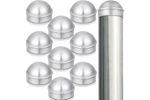 Yaocom 10 Pcs 2-3/8" Chain Link Fence Post Cap Round Dome External Post Caps Aluminum Chain Link Only Use for Outside Diameter Outdoor Fence Parts