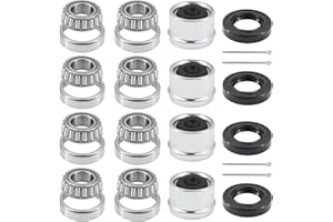 Ruikarhop 30205 Trailer Bearings kit,TC Seal(30x52x10mm),with OD 52mm Dust Cover and Cotter Pin for 25mm Axles Trailer Wheel 