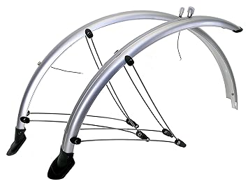 Fahrrad Schutzblech Silber Set 28 Zoll mit Kontaktsteifen