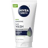 NIVEA MEN Sensitive Face Wash, Gentle Face Cleanser for Men, 5 FL OZ | Gentle Face Wash for Men with Sensitive Skin, VitaminPro Complex, Non Drying Cleanser, Soap Free and Alcohol Free
