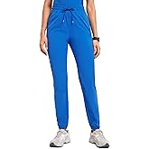 POPVIOLET High Waisted Jogger Scrub Pants for Women with 5 Pockets Drawstring Medical Work Pants Breathable