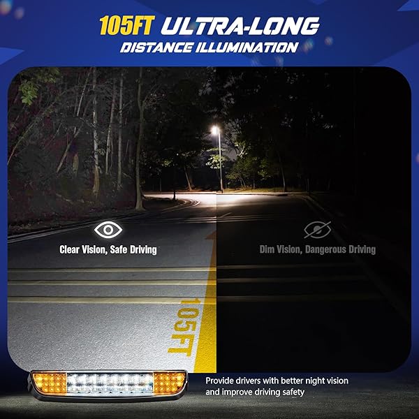 GOLF CART LED LIGHT BAR FOR EZGO TXT 1996-2013 GAS AND ELECTRIC CARTS, 20.86 INCH EZGO TXT HEADLIGHT BAR WITH 3-PIN PLUG, HIGHT BRIGHTNESS 12V STREET LEGAL LED HEADLIGHT (WITHOUT MOUNTING BRACKET)