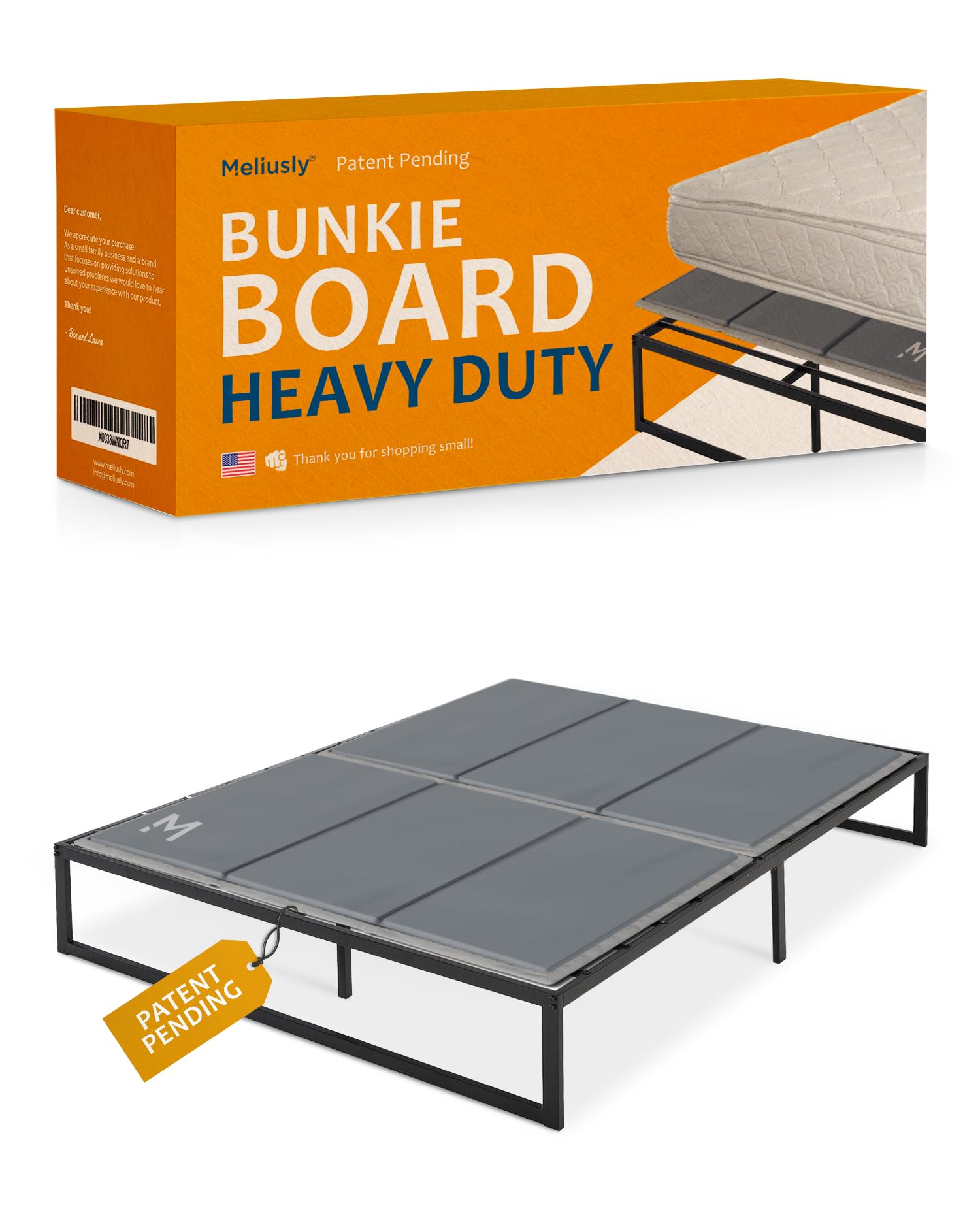 Photo 1 of ***INCOMPLETE***Meliusly Heavy Duty 10mm Bunkie Board King Size (76x80'') Patent Pending Low Profile Bed Board Design - Breathable, Noise Minimizing, Moisture Resistant Bunkieboards, Low Profile Bed Support