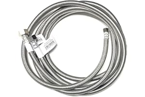 SHARK INDUSTRIAL Faucet Water Supply Connector Line Braided Stainless Steel, Faucet Supply Line - 3/8 Female Compression Thread x 1/2 Female Iron Pipe Thread (3/8" Comp x 1/2" FIP) (2, 72 inch)